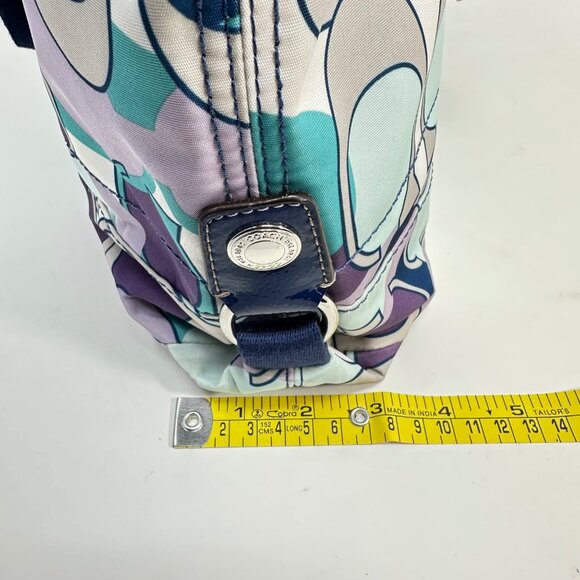 Coach Kyra Scarf Print C Signature Tote Bag Purple/Blue Vintage - No Strap - Picture 12 of 12